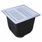 12" Square x 10" Deep Sanitary Floor Sink Porcelain Top - 2" Pipe Size