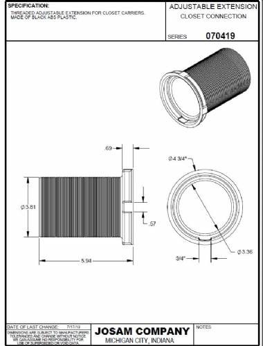 C100412 6" ABS Extension