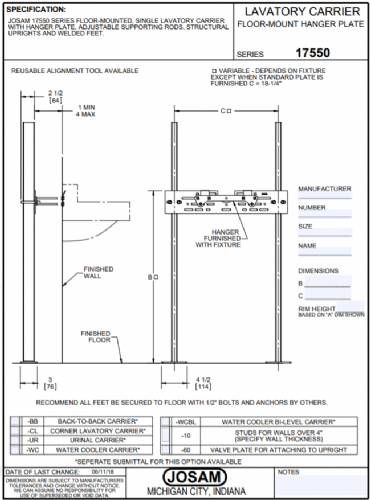 17550-SP1P Lavatory Carrier