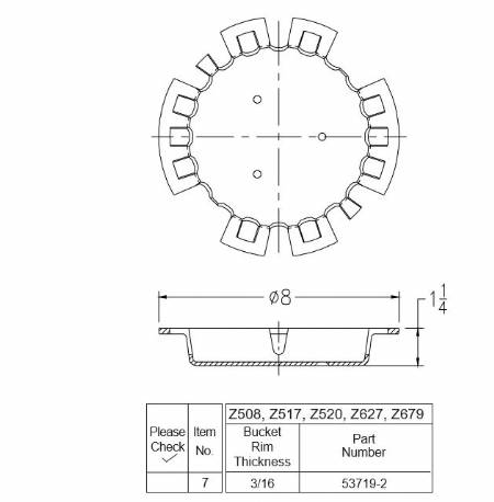 53719-2 Bucket 8"