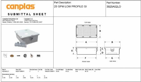 25 GPM Grease Interceptor Low Profile