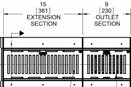 5 1/2" x 15" x 1/2" CAST IRON GRATE