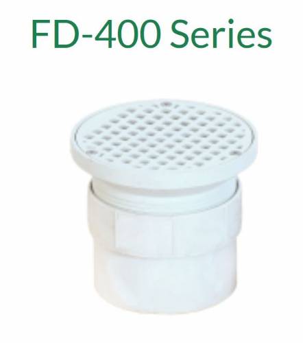 PVC Floor Drain w/5" Adj Round PVC Grate