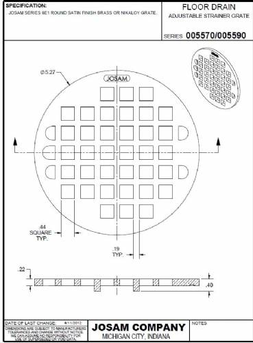 Bronze Floor Drain Grate 5.27 Dia