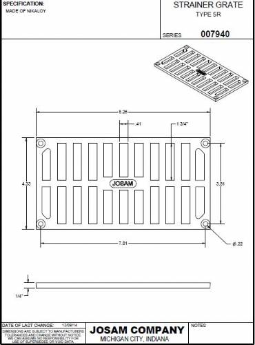 Type 5R  Nikaloy Strainer Grate