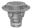 Josam 32160 Floor Drain: 9" Round w/C.I. Heavy Duty Tractor Grate & Deep Body
