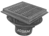 Josam 35100 Floor Drain: 8" Square Top w/Heavy Duty Cast Iron Grate