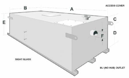 MI-HEL-6, 400 Gallon Capacity, 250 Gallons Fuel Retention Capacity Heliport Fuel Spill Interceptors