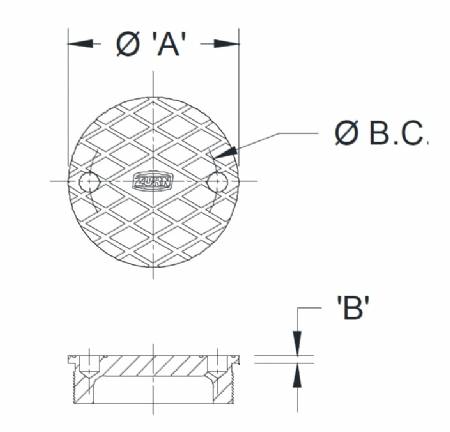P1745-2IC 3-7/16" dia. Stainless Steel Cover