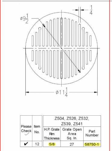 P-541 GRATE-USA 11 1/4 x 5/8