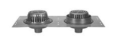 Zurn 12" Dia Combo Main Roof and Overflow Drain - Low Silhouette Domes - 6" Pipe Size No Hub