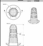 410 CAST IRON COATED REMOVABLE TALL DOME AND SEDIMENT CUP.