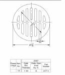 Zurn 46234-1 PN400-6B-STR Flat Round Drain Grate 6 OD Zn