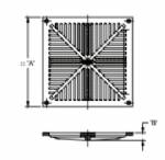 Z158 Square Cast Iron Grate only 8 7/8" x 1/4"