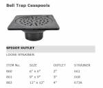 863 Belltrap 12" x 12"  body  4" outlet