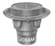 Josam 32160 Floor Drain: 9" Round w/C.I. Heavy Duty Tractor Grate & Deep Body