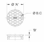 P1745-2IC 3-7/16" dia. Stainless Steel Cover