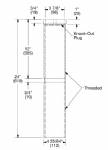 Watts 24 inch long threaded 4" ABS nipple -perforated