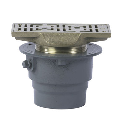 4"x8" Floor Drain with Rectangular Strainer 4" Pipe Size