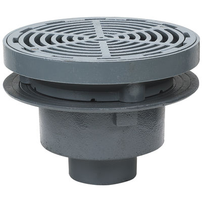 12" Round Fixed Top Grate Supported By Bucket Area Drain 4" Pipe Size