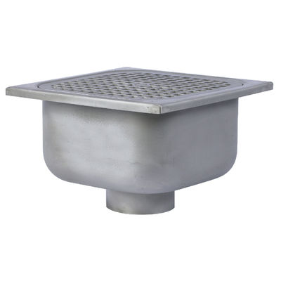 12" Square x 6" Deep Sanitary Floor Sink Stainless Steel Top - 2" Pipe Size