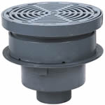 12" Round Adjustable Top, Grate Supported By Bucket Area Drain 4" Pipe Size