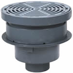 12" Round Adjustable Top, Grate Supported By Bucket Area Drain 5" Pipe Size