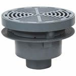 12" Round Fixed Top Grate Supported By Bucket Area Drain 2" Pipe Size