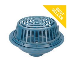 Zurn 15" Dia. Main Roof Drain w/Low Silhouette Dome - 4" Pipe Size No Hub