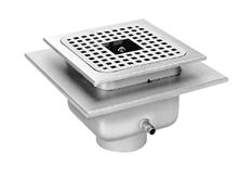 Zurn 12" x 12" stainless steel sani-flor can wash drain with 8" sump depth