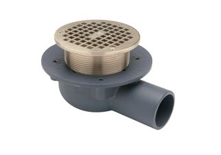 Zurn Deep Seal Trap Drain w/ Floor Cleanout & Clamp Collar w/ Type B Strainer