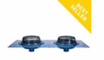 Zurn 15" Dia Combo Main Roof and Overflow Drain - Low Silhouette Domes - 3" Pipe Size No Hub